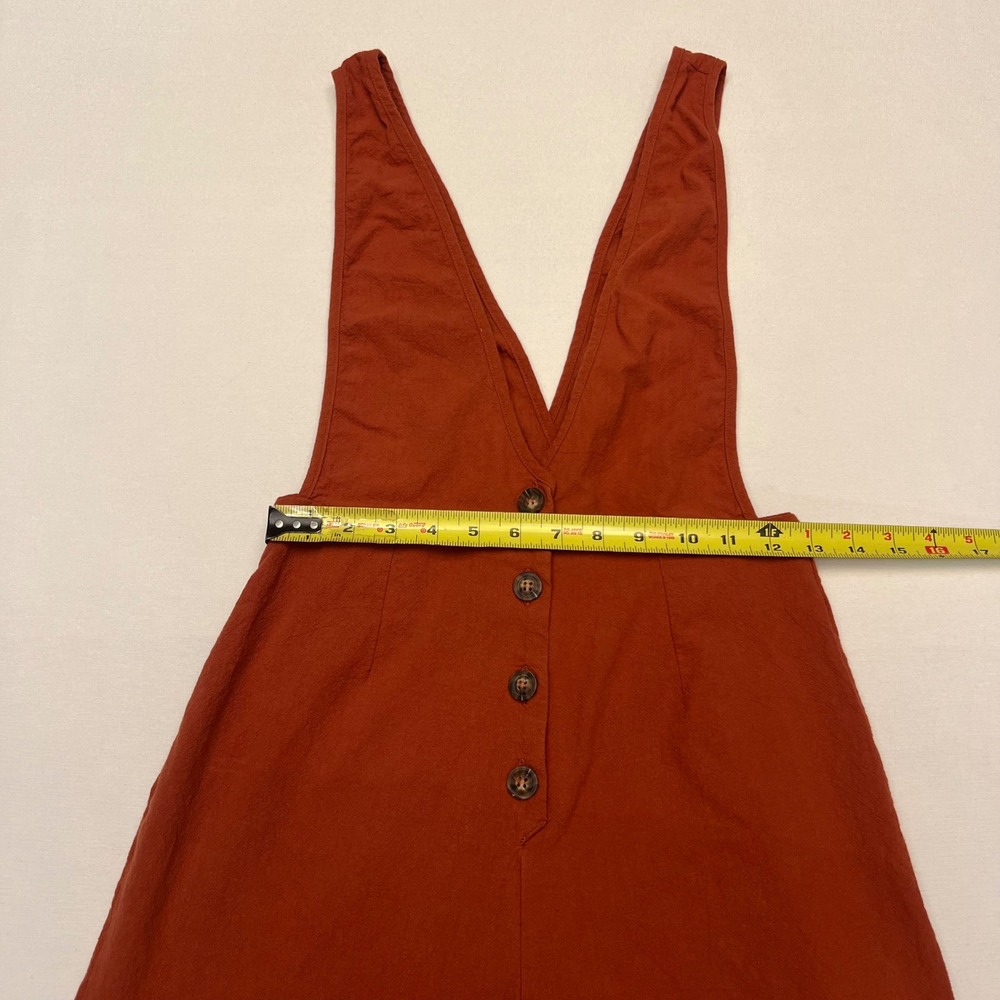Sienna Sky Terracotta Rust 100% Cotton Wide Leg Button Front Boho Jumpsuit S - Picture 5 of 8